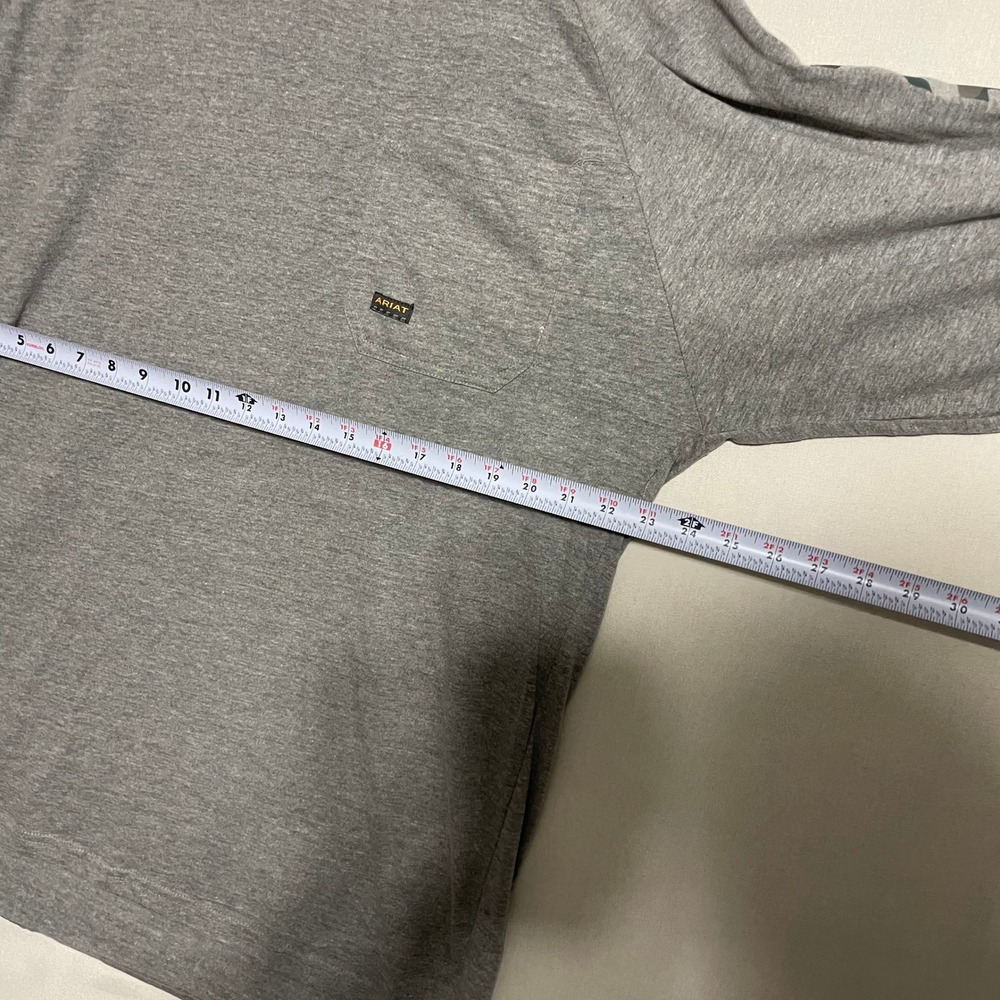Ariat Rebar Workwear Long Sleeve Performance Tee‎ Gray Cotton Strong - Size XL - Picture 8 of 9
